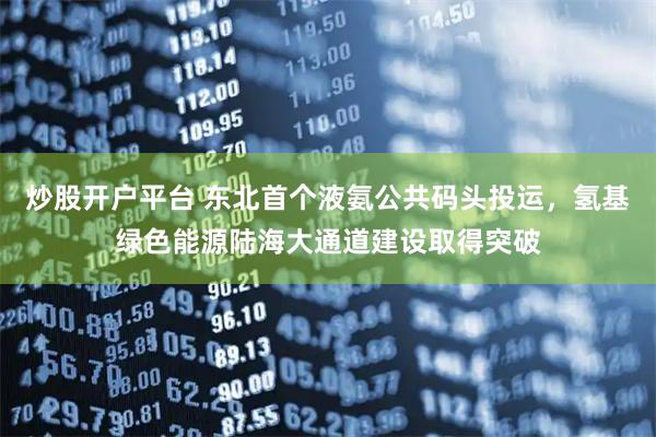 炒股开户平台 东北首个液氨公共码头投运，氢基绿色能源陆海大通道建设取得突破